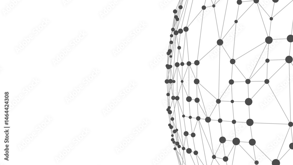 Aufkleber Technology background with copy space. Abstract sphere. Dots connected by lines. Minimalist mesh. Abstract polygonal shape.