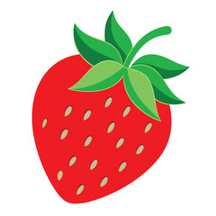 Obraz premium Red strawberry vector icon