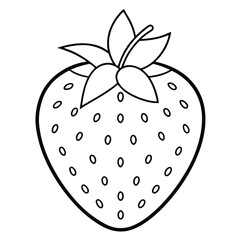 strawberry outline vector icon on white background