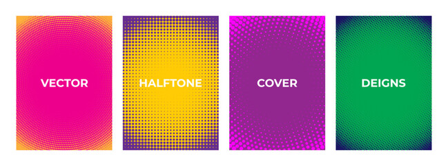 Fototapeta premium colorful vector half-tone Backgrounds set