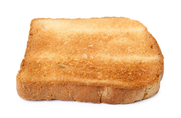 Piece of fresh toast bread isolated on white
