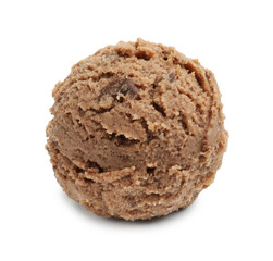 One scoop of delicious ice cream on white background