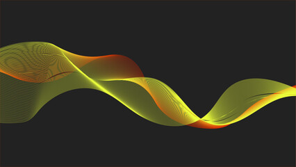  Abstract fluid orange wave on a soft white background, Wave lines, motion vector design.