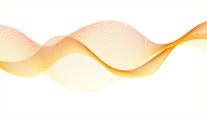 Abstract orange wavy on white background, A smooth, flowing wave pattern in blue hues.