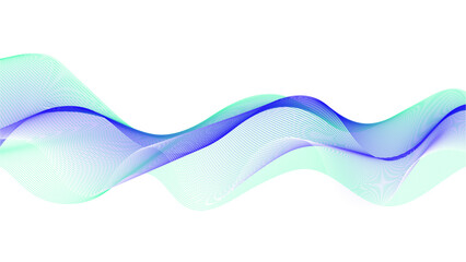 Elegant blue wave lines on a white background.A smooth, flowing wave pattern in blue hues.