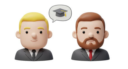 Isolated Two Cartoon Businessmen