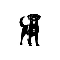 black labrador retriever dog vector silhouette