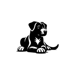 A vector dog is sitting.