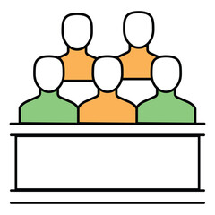 Jury vector Icon design Representing Legal Compliance and Verdict