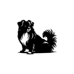 black and white dog vector illustration