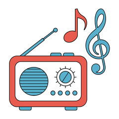 Minimalist Retro Portable Radio Vector Art