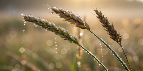 sun setting behind silhouetted wheat stalks farm crop countryside scenery