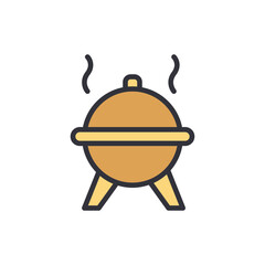 Stylized grill rendering for outdoor cooking events and culinary themes