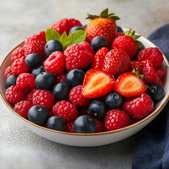 Obraz premium Assorted berries in bowl