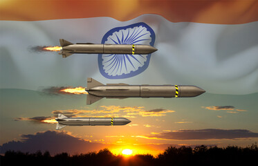 The missiles against the sunset