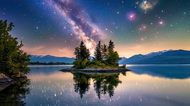 Milky Way over Island Lake