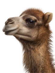 Obraz premium Close-up of a young camel with soft fur and expressive eyes, showcasing its unique features and character
