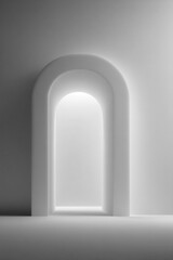minimalistic white door or window on pristine isolated white background