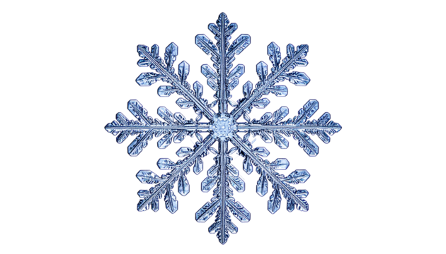 snowflake isolated on solid white background 