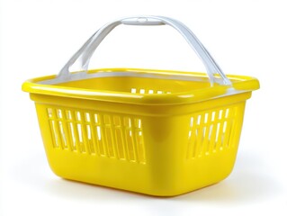 Yellow basket container isolate on white background