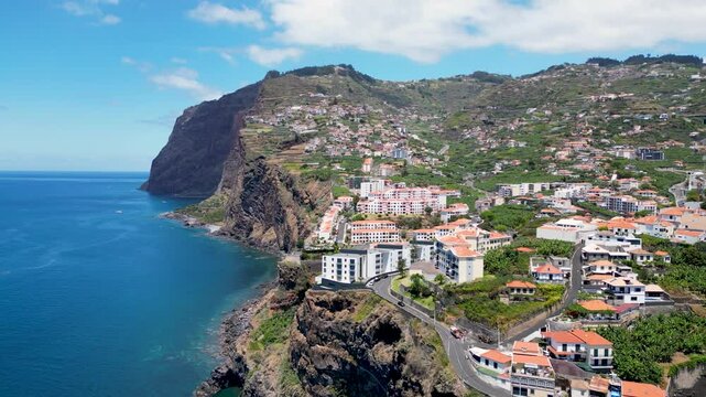 Camara de Lobos on Madeira Island, Portugal. View with Cape Girao