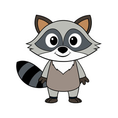 Obraz premium Adorable Cartoon Raccoon Illustration