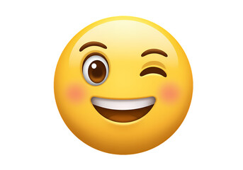 Fototapeta premium Winking Emoji Face Illustration isolated on transparent background