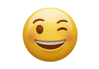 Winking Emoji HighQuality Yellow Smiley Face Image isolated on transparent background