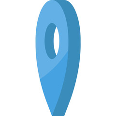Blue Location Pin Icon Illustration