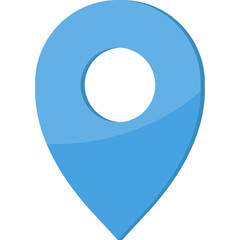 Blue Location Pin Icon Illustration