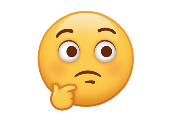 Thinking Emoji Confused Face Expression isolated on transparent background