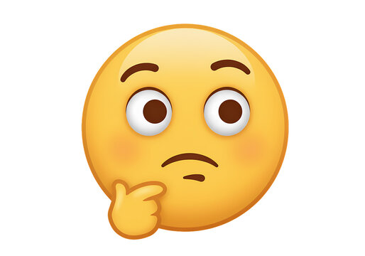 Naklejki Thinking Emoji Confused Face Expression isolated on transparent background