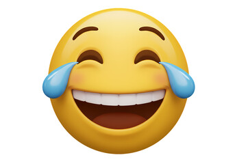 Laughing Emoji Tears of Joy Funny Face Emoticon Image isolated on transparent background