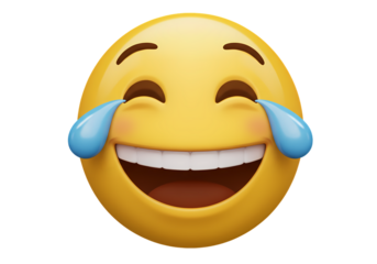 Laughing Emoji Tears of Joy Funny Face Emoticon Image isolated on transparent background