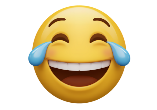 Laughing Emoji Tears of Joy Funny Face Emoticon Image isolated on transparent background