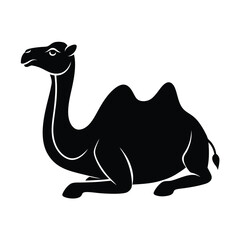 Resting Camel Bold Vector Silhouette