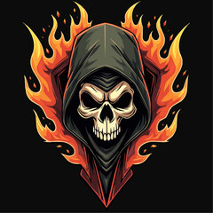 Skull Hero Mascot Logo &ndash; Esports, Gaming, and Fantasy Character Illustration