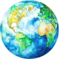 Naklejka premium Watercolor Painting of the Earth