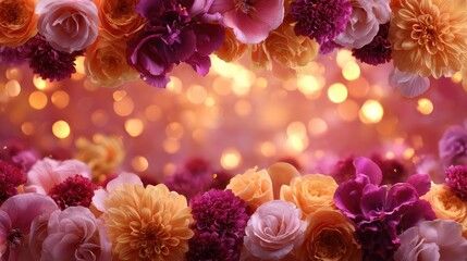 Vibrant floral arrangement bathed in soft light.