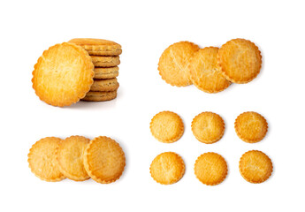 Netherlands traditional cookies isolated, Holland almond filled cake, Dutch marzipan pastry