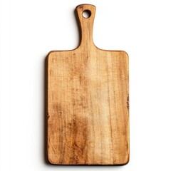 Modern farmhouse butcher block cutting board isolated on white background. 