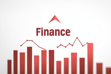 Obraz premium Creative graphic layout showcasing finance logo and data trends in modern design