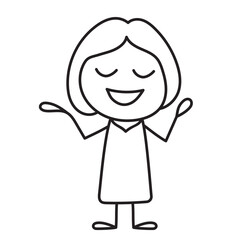 happy woman stick figure vector