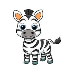 Fototapeta premium Adorable Baby Zebra Cartoon Illustration