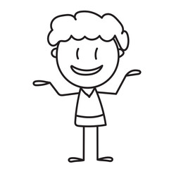 man rejoice stick figure vector