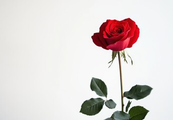 Stunning Red Rose on a Simple Background Showcasing the Beauty of Nature and Elegance in Floral Design Ideal for Romance or Celebration