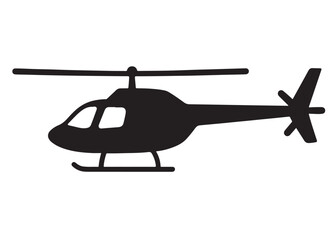 silhouette of a flying helicopter logo silhouette vector, helicopter silhouette icon logo, simple silhouette illustration of helicopter vector silhouette logo icon isolated on a white background