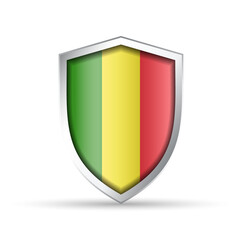 Mali Flag Glossy Shield Icon