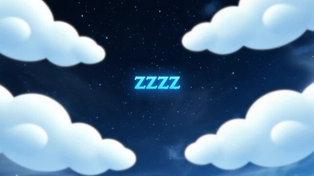 Dreamy Night Sky with Clouds and "Zzzz"