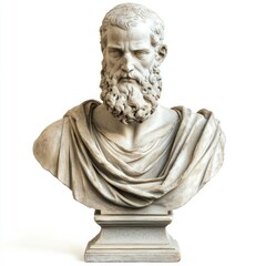 Fototapeta premium Neoclassical bust sculpture isolated on white background. 
